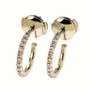 Tiffany & Co Metro Diamond Hoop Earrings in 18k Yellow Gold Size Small